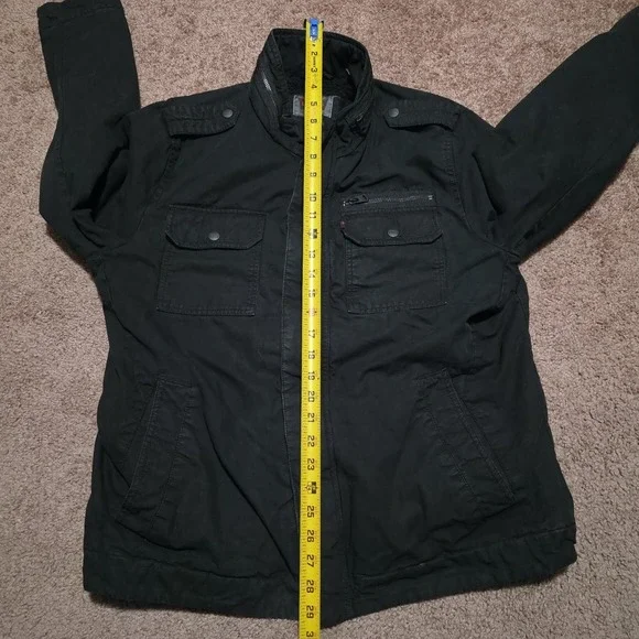 Levi's Military Jacket Men's Large Two-Pocket Sherpa Lined Black MSRP $180 7C024